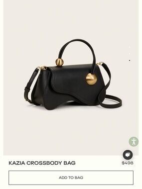 Cult Gaia Kazia Black Crossbody Bag with Gold Accents